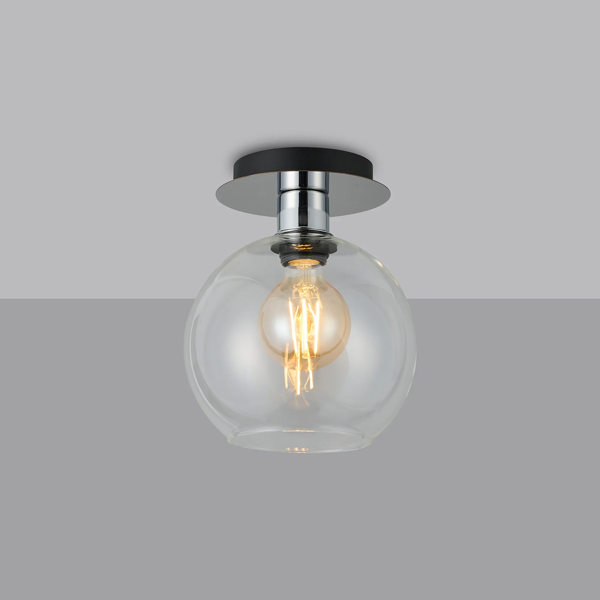 Lori Polished Chrome Ceiling Lights Deco Flush Fittings